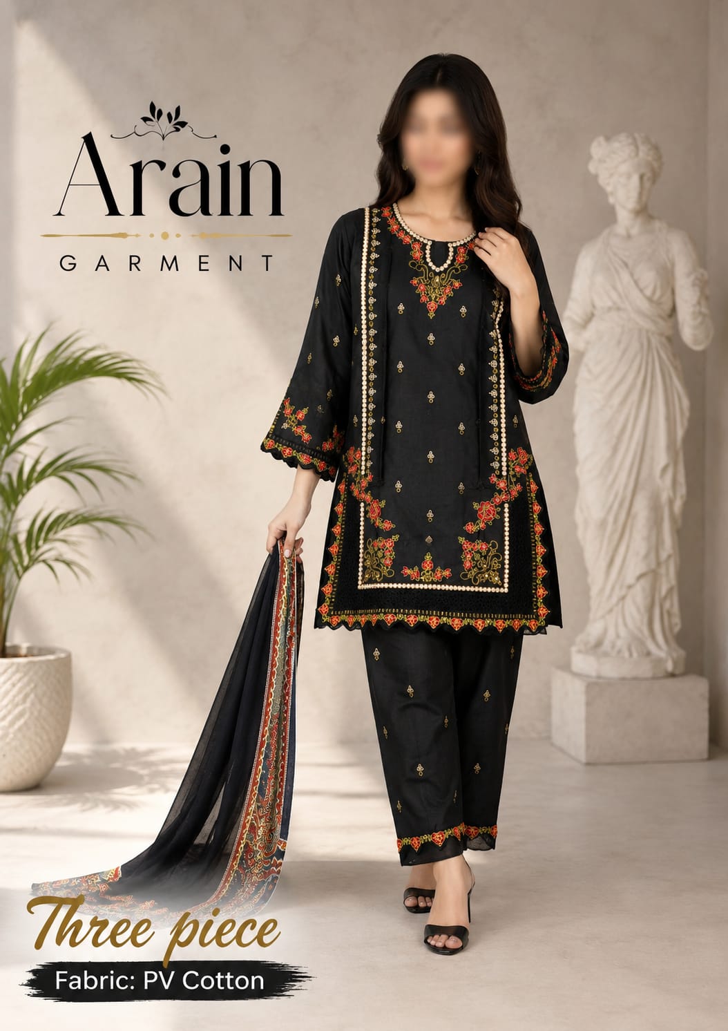 3-Piece Cotton Ready-Made Dress