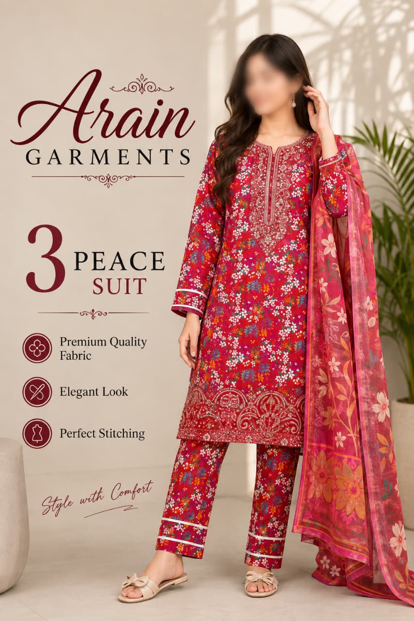 3-Piece Lawn Ready-Made Dress