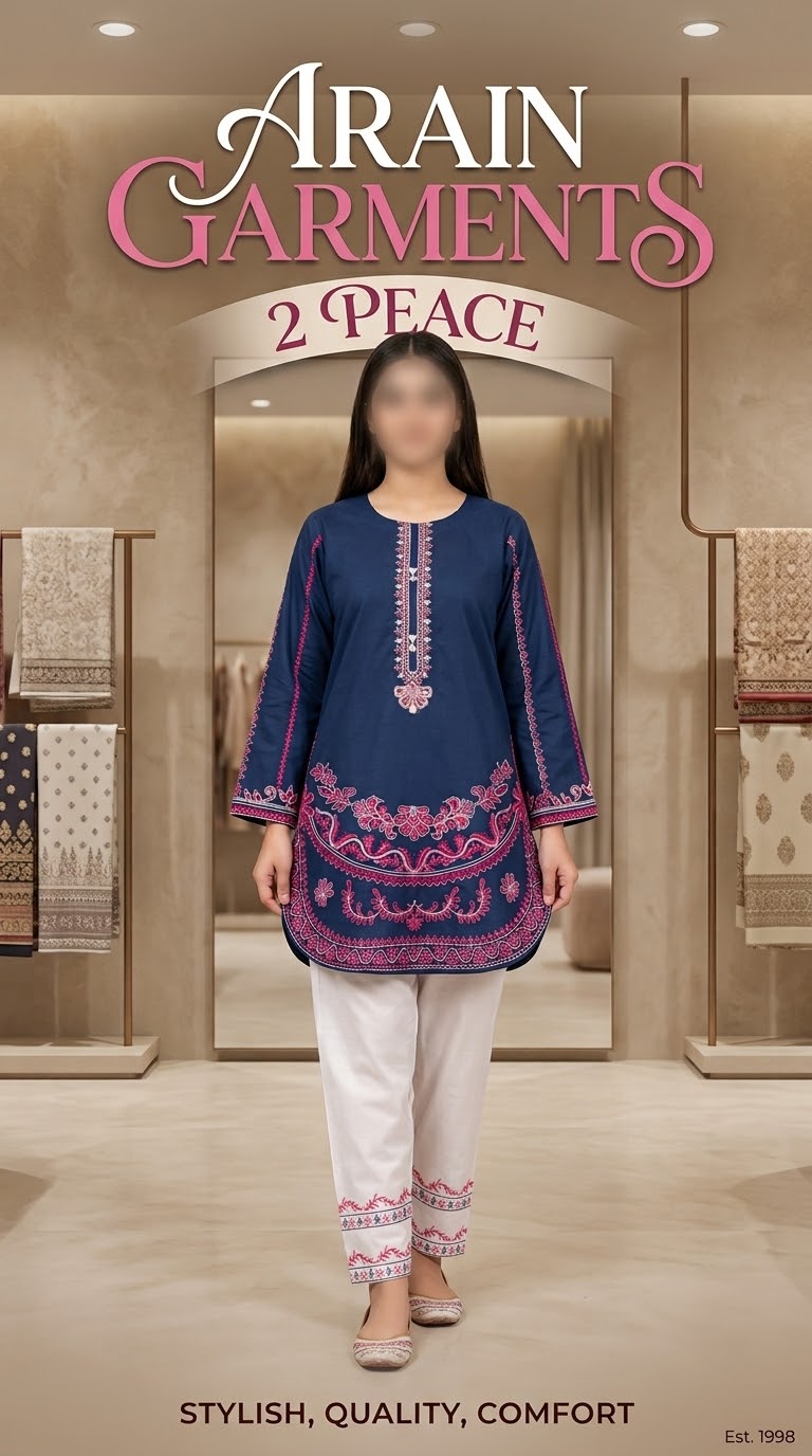 Arain Garments 6 Color 2-Piece Embroidered Ladies Suit