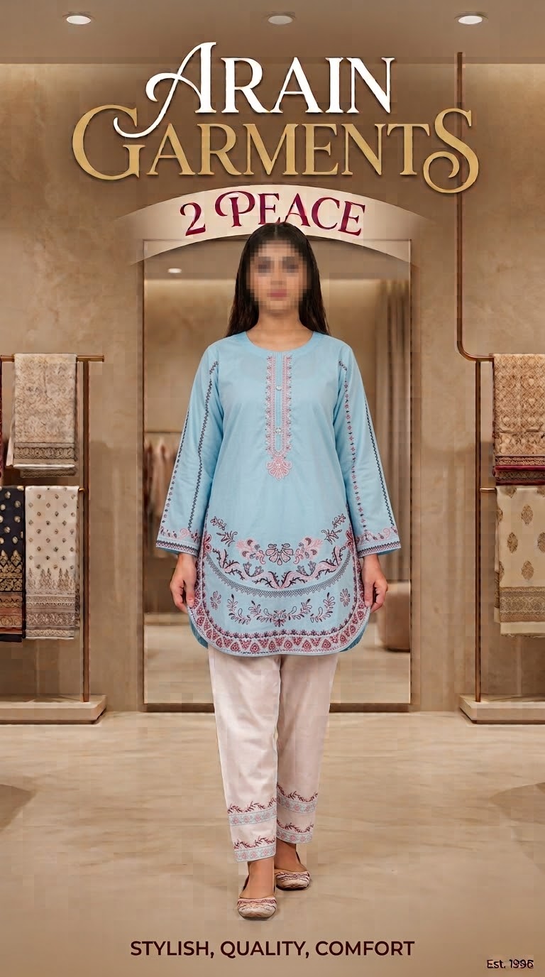 Arain Garments 6 Color 2-Piece Embroidered Ladies Suit
