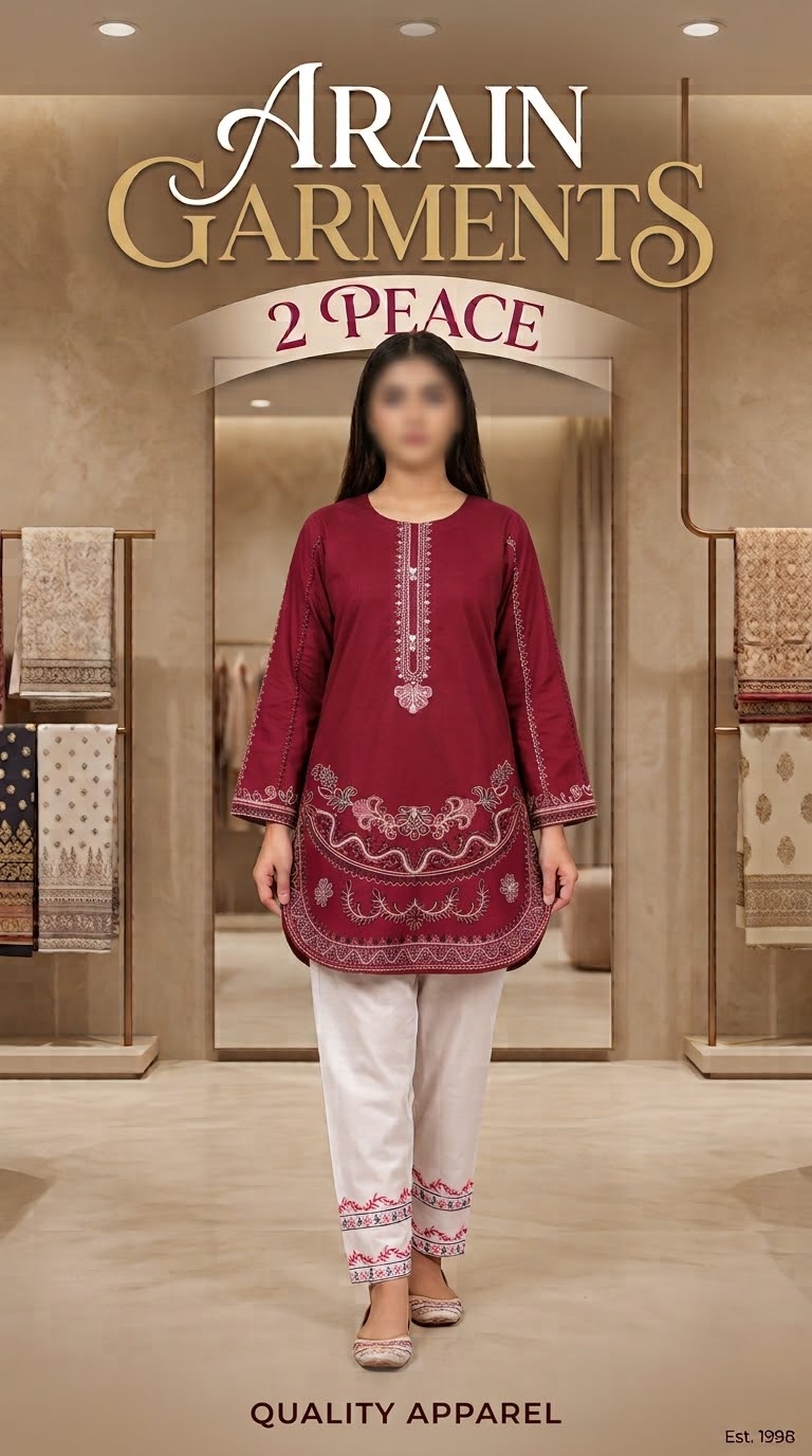 Arain Garments 6 Color 2-Piece Embroidered Ladies Suit