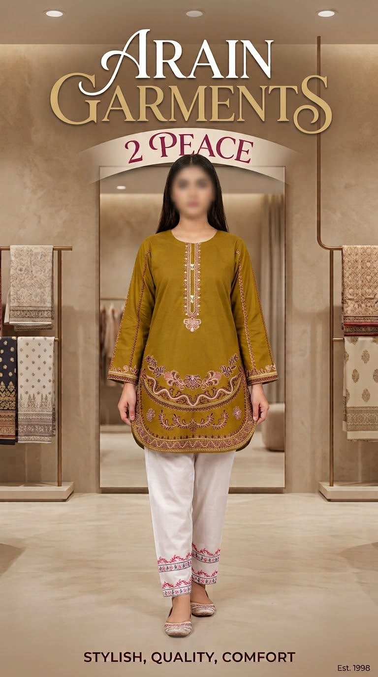 Arain Garments 6 Color 2-Piece Embroidered Ladies Suit