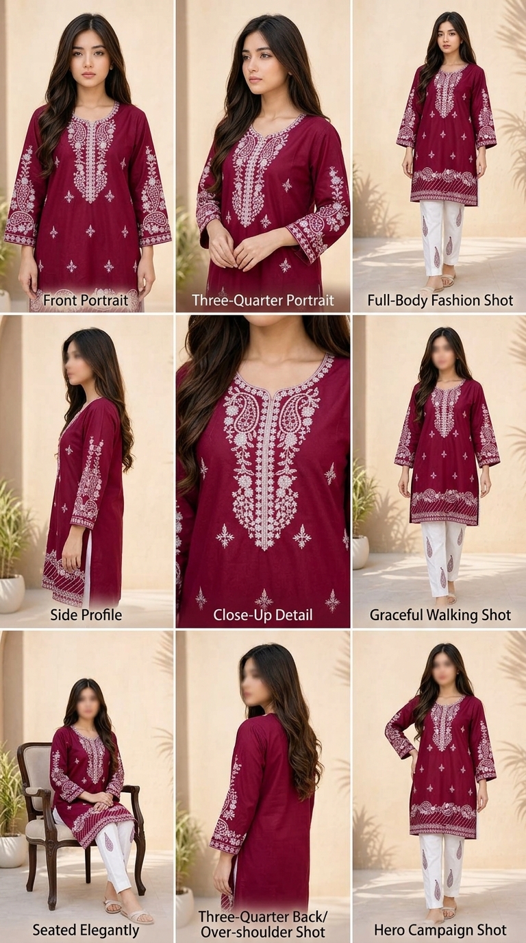 Arain Garments Black & White 2-Piece Embroidered Ladies Suit