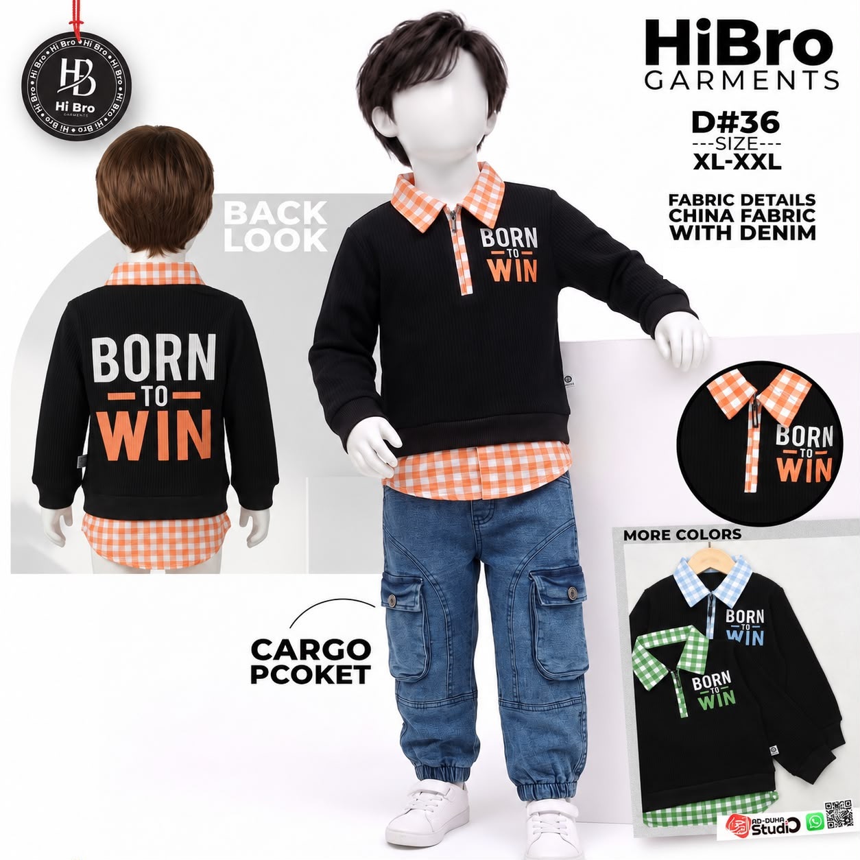 Boys Born To Win 2-Piece Outfit (XL_XXL)