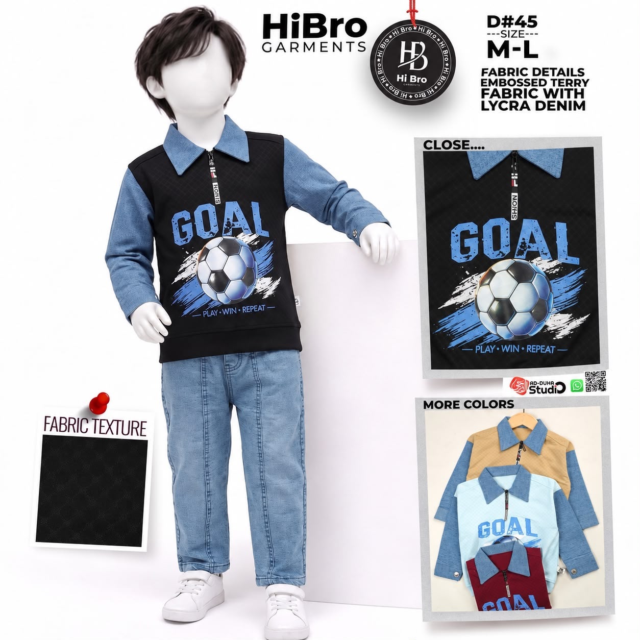 Boys Born To Win 2 Piece Suit &ndash; Stylish Kids Casual Outfit (M-L)
